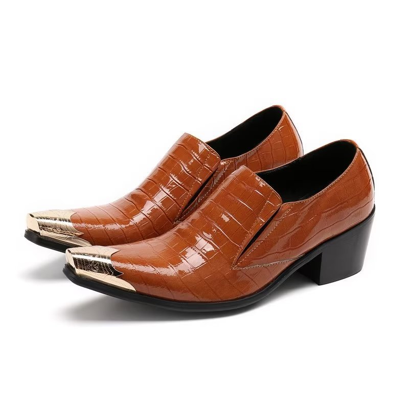 Formele Herenschoenen Crocslip Elegante Nette Schoenen - Bruin