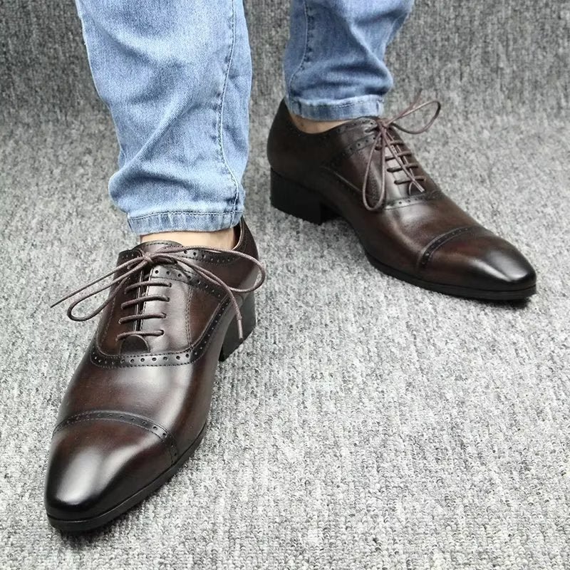 Formele Herenschoenen Deluxe Oxford Lavishhuwelijksbrogues - Koffie