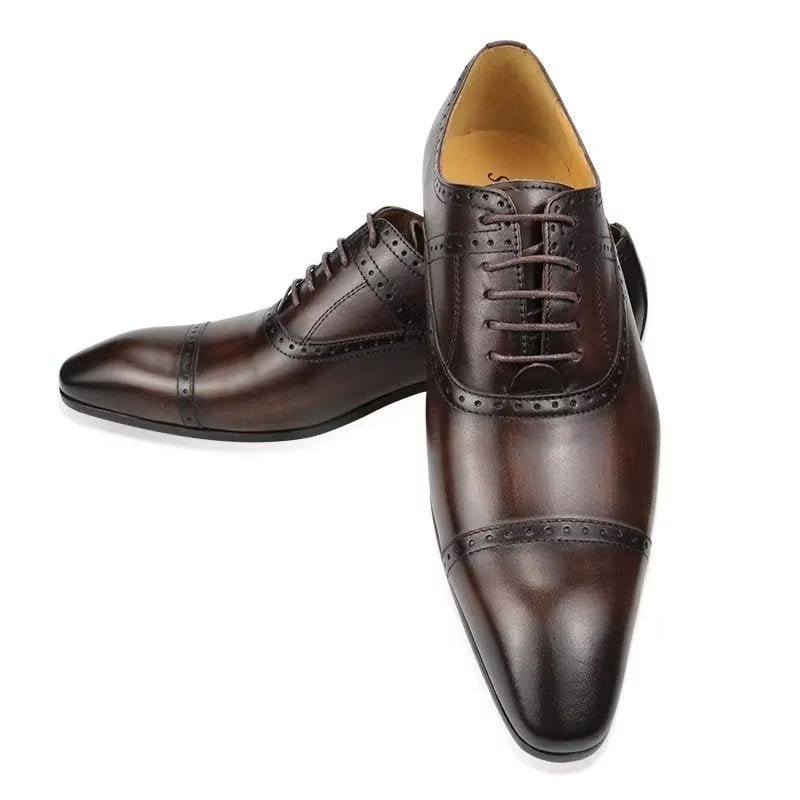 Formele Herenschoenen Deluxe Oxford Lavishhuwelijksbrogues - Koffie