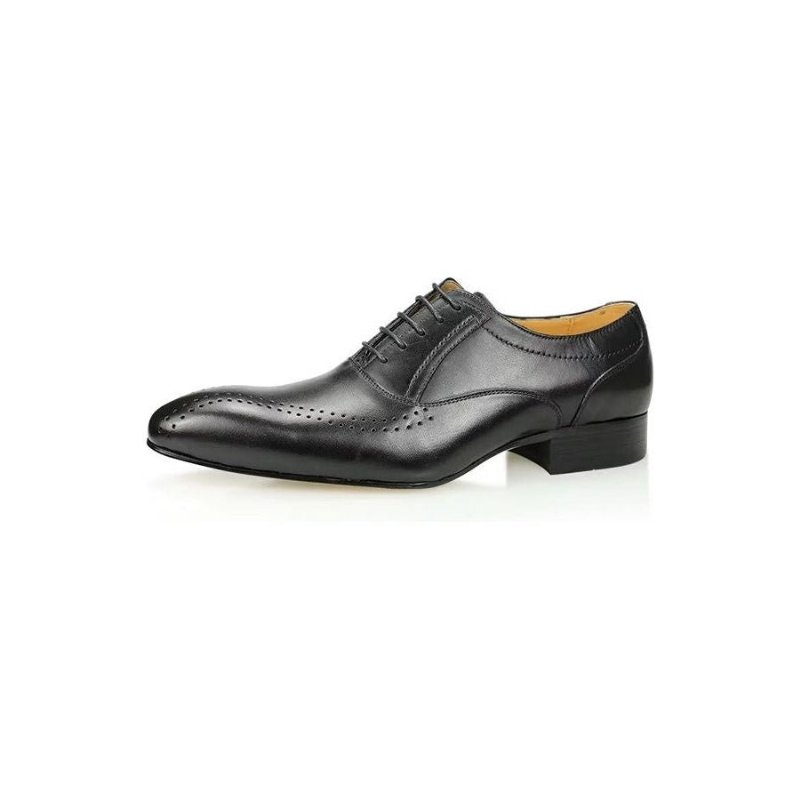 Formele Herenschoenen Echt Leer Chique Bruiloftsbrogues - Zwart