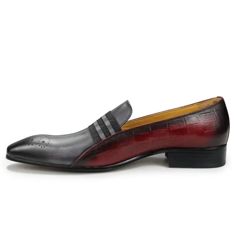 Formele Herenschoenen Echt Leer Elegante Herenloafers Koeienhuid - Grijs