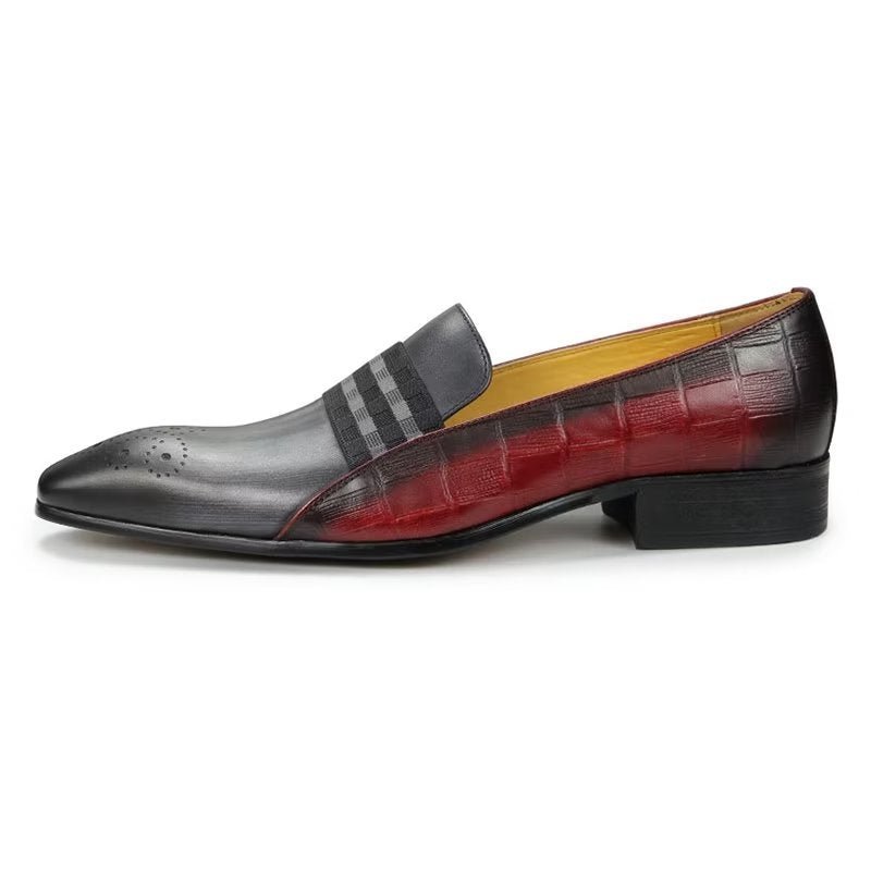 Formele Herenschoenen Echt Leer Elegante Herenloafers Koeienhuid - Grijs