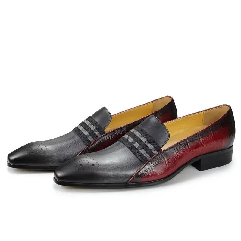 Formele Herenschoenen Echt Leer Elegante Herenloafers Koeienhuid - Grijs