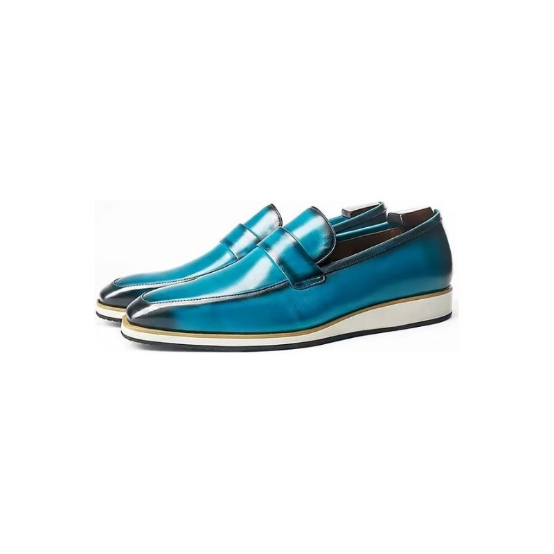 Formele Herenschoenen Echte Casual Slip-ons Met Vierkante Neus