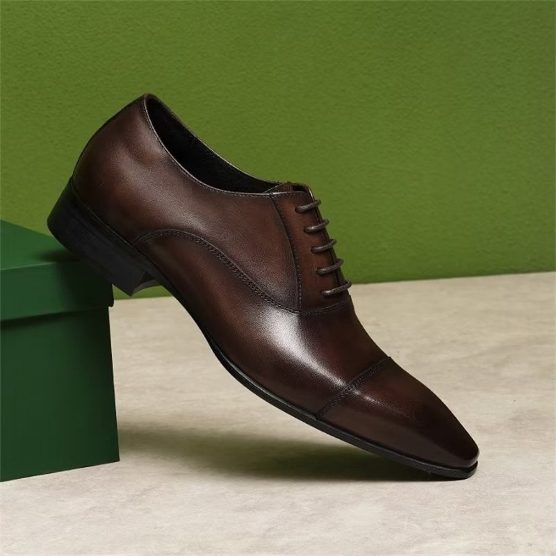 Formele Herenschoenen Elegant Gesneden Britse Lederen Bedrijfsschoenen - Koffie