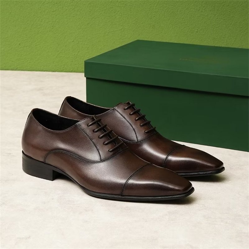 Formele Herenschoenen Elegant Gesneden Britse Lederen Bedrijfsschoenen - Koffie