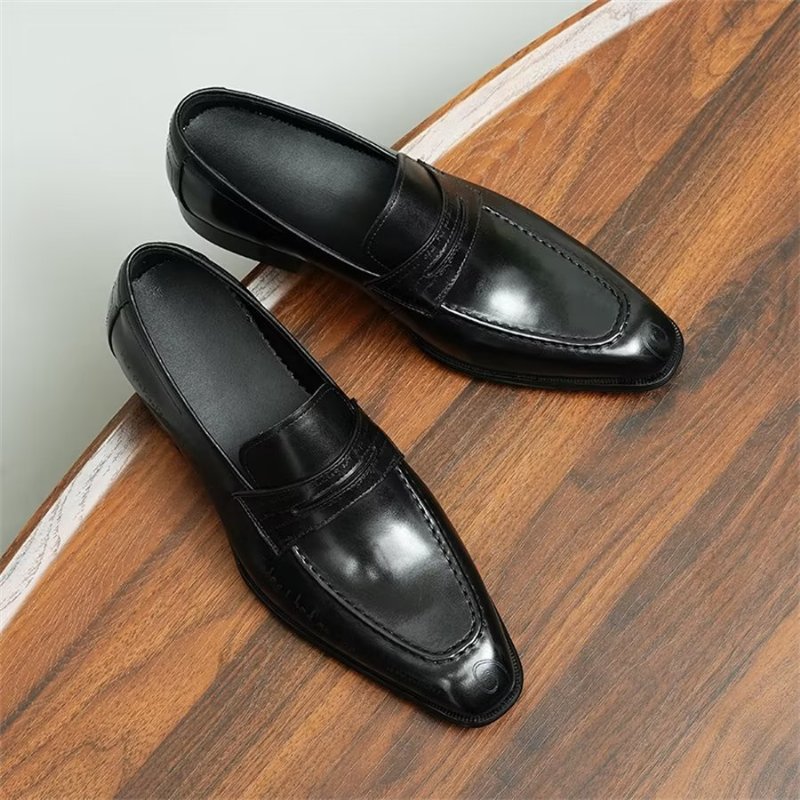 Formele Herenschoenen Elegant Gesneden Britse Lederen Executive Schoenen - Zwart