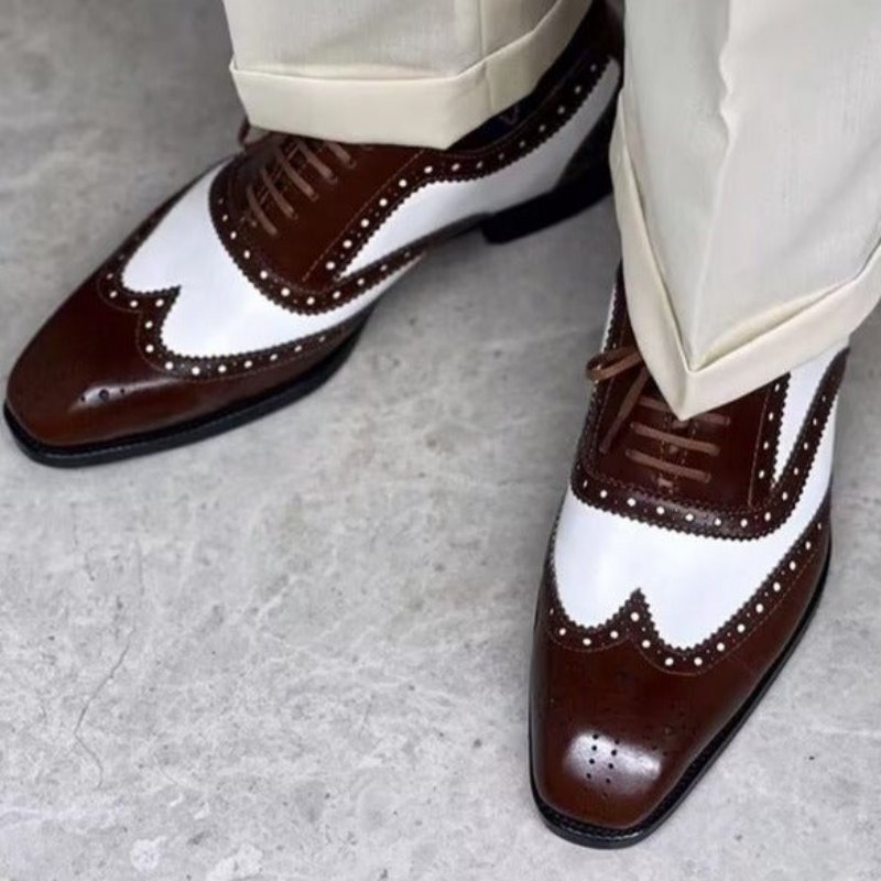 Formele Herenschoenen Elegante Britse Oxford-trouwschoenen Met Snijwerk - Bruin