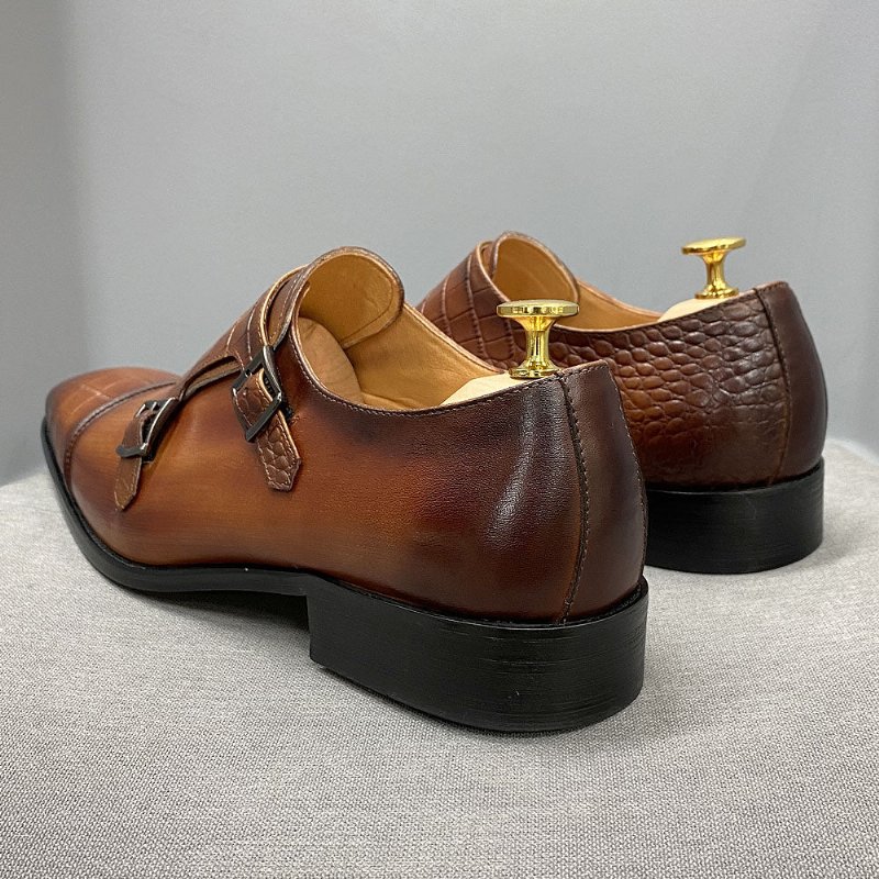 Formele Herenschoenen Elegante Crocblend Monk Strap-schoenen - Koffie