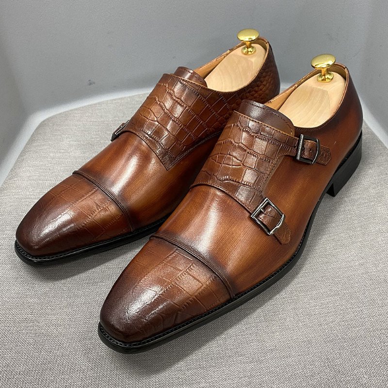 Formele Herenschoenen Elegante Crocblend Monk Strap-schoenen - Koffie