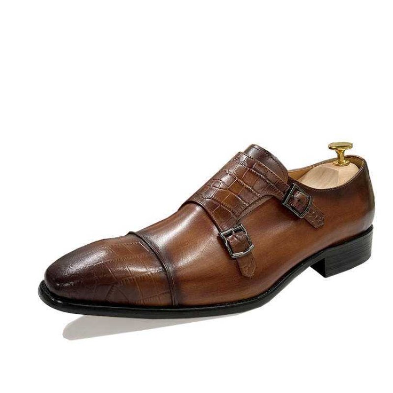 Formele Herenschoenen Elegante Crocblend Monk Strap-schoenen - Koffie