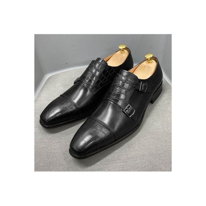 Formele Herenschoenen Elegante Crocblend Monk Strap-schoenen - Zwart