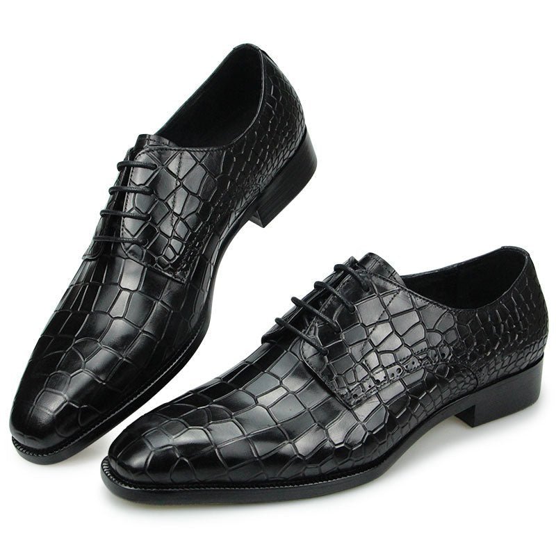 Formele Herenschoenen Elegante Croctex Derby-schoenen Met Puntige Neus Luxe - Zwart