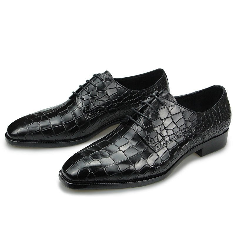 Formele Herenschoenen Elegante Croctex Derby-schoenen Met Puntige Neus Luxe - Zwart