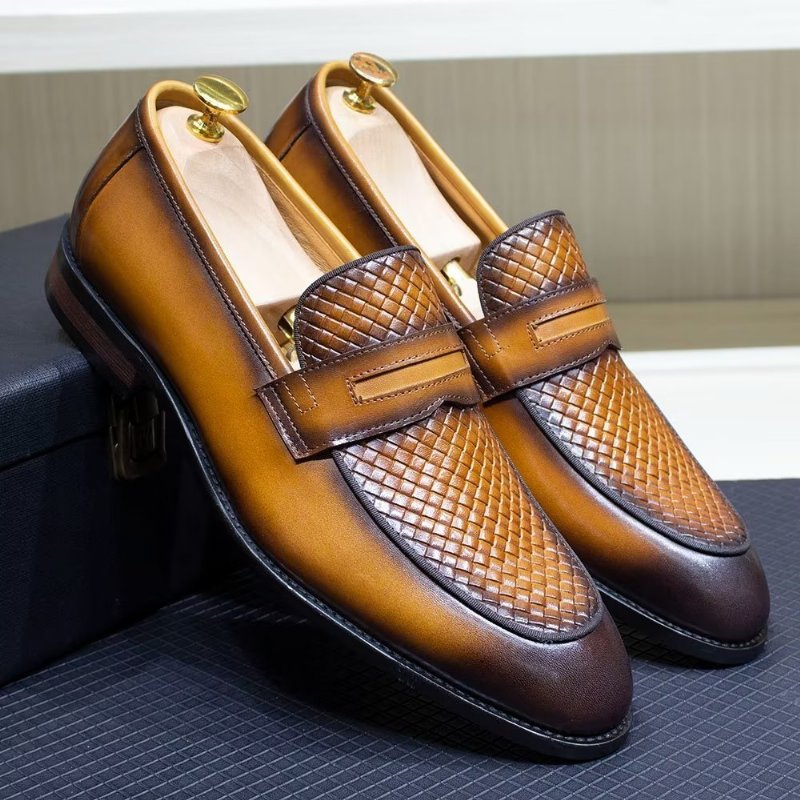 Formele Herenschoenen Elegante Klassieke Leren Brogue-instappers - Bruin