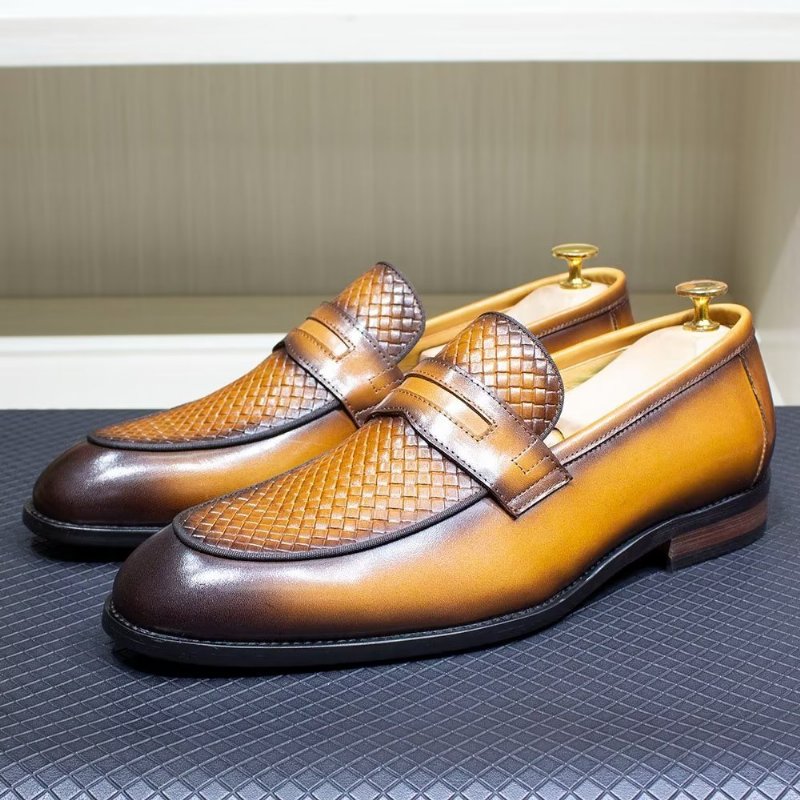 Formele Herenschoenen Elegante Klassieke Leren Brogue-instappers - Bruin