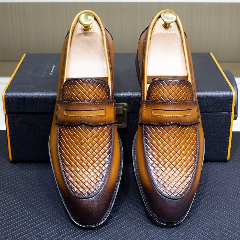 Formele Herenschoenen Elegante Klassieke Leren Brogue-instappers - Bruin