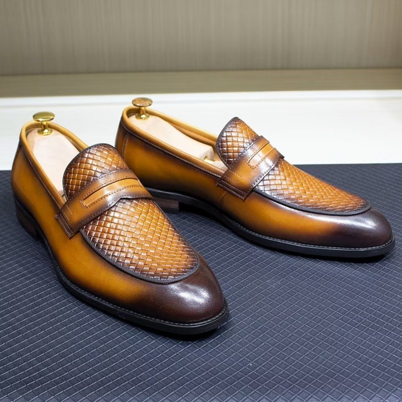 Formele Herenschoenen Elegante Klassieke Leren Brogue-instappers - Bruin