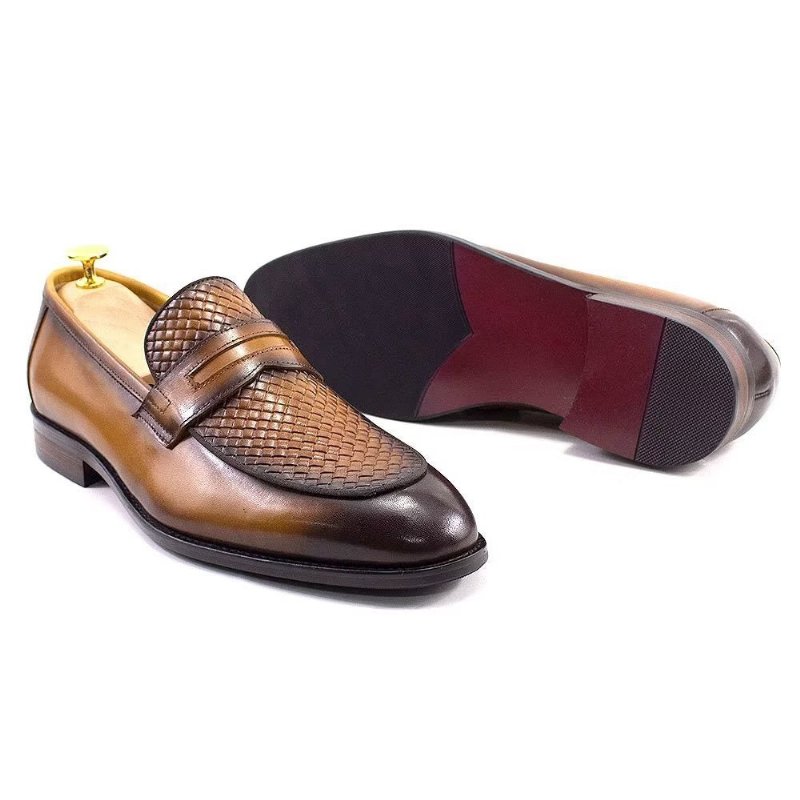 Formele Herenschoenen Elegante Klassieke Leren Brogue-instappers - Bruin