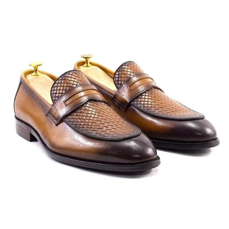 Formele Herenschoenen Elegante Klassieke Leren Brogue-instappers - Bruin