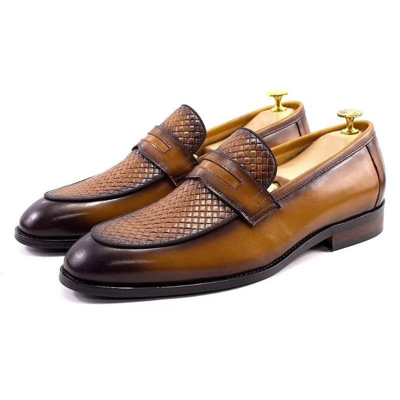 Formele Herenschoenen Elegante Klassieke Leren Brogue-instappers - Bruin