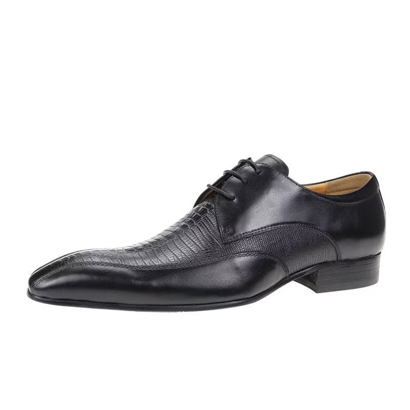 Formele Herenschoenen Elegante Krokodillenleer Luxe Brogue Oxford-schoenen - Zwart