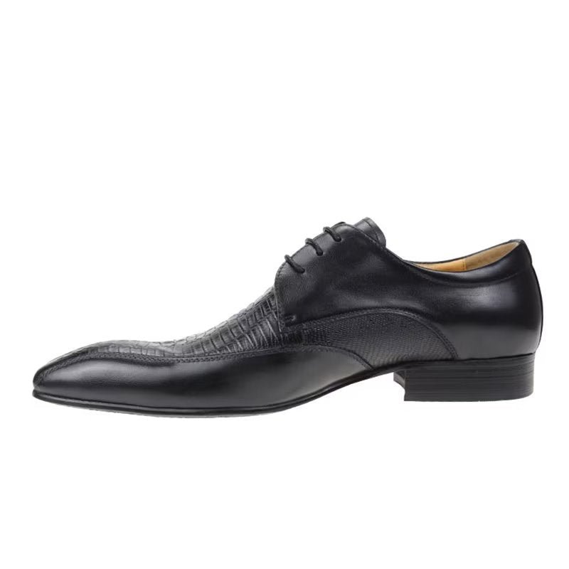 Formele Herenschoenen Elegante Krokodillenleer Luxe Brogue Oxford-schoenen - Zwart