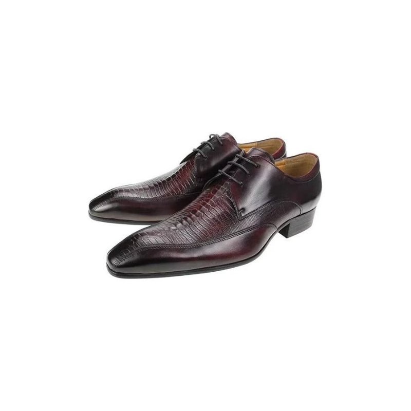 Formele Herenschoenen Elegante Krokodillenleer Luxe Brogue Oxford-schoenen - Rood