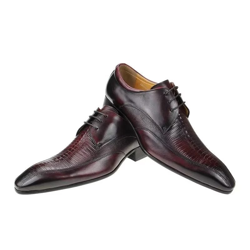 Formele Herenschoenen Elegante Krokodillenleer Luxe Brogue Oxford-schoenen - Rood