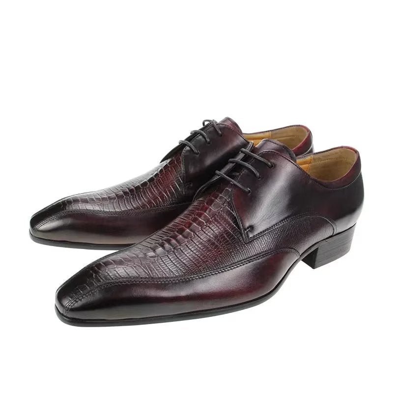 Formele Herenschoenen Elegante Krokodillenleer Luxe Brogue Oxford-schoenen - Rood