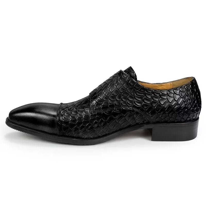 Formele Herenschoenen Elegante Leren Brogue Trouwschoenen Op Maat - Zwart