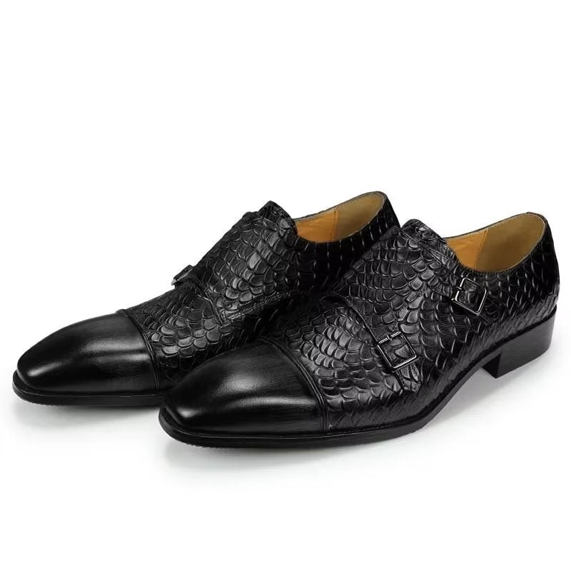 Formele Herenschoenen Elegante Leren Brogue Trouwschoenen Op Maat - Zwart