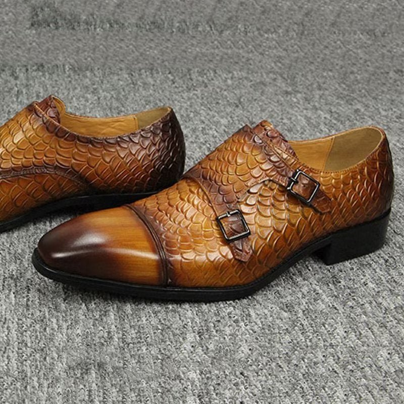 Formele Herenschoenen Elegante Leren Brogue Trouwschoenen Op Maat - Bruin