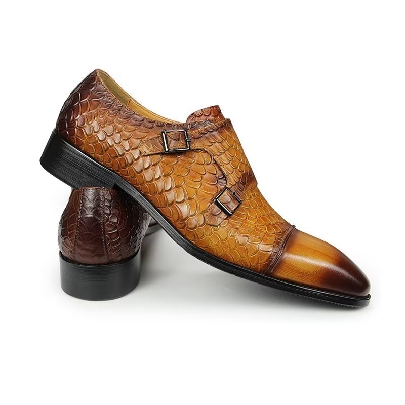 Formele Herenschoenen Elegante Leren Brogue Trouwschoenen Op Maat - Bruin