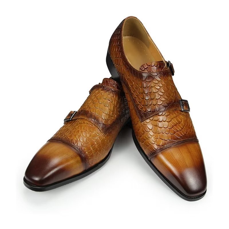 Formele Herenschoenen Elegante Leren Brogue Trouwschoenen Op Maat - Bruin