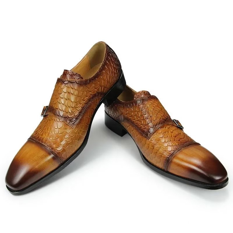 Formele Herenschoenen Elegante Leren Brogue Trouwschoenen Op Maat - Bruin