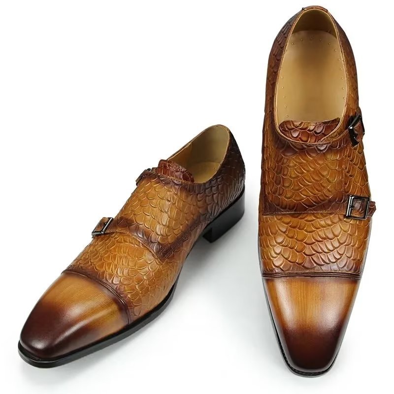 Formele Herenschoenen Elegante Leren Brogue Trouwschoenen Op Maat - Bruin