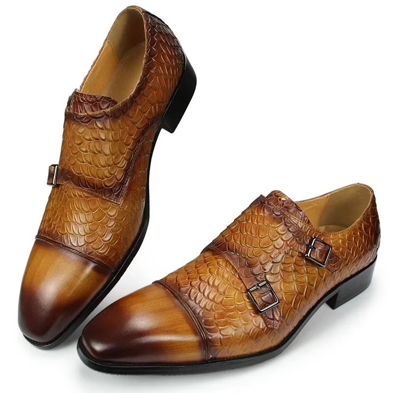 Formele Herenschoenen Elegante Leren Brogue Trouwschoenen Op Maat - Bruin