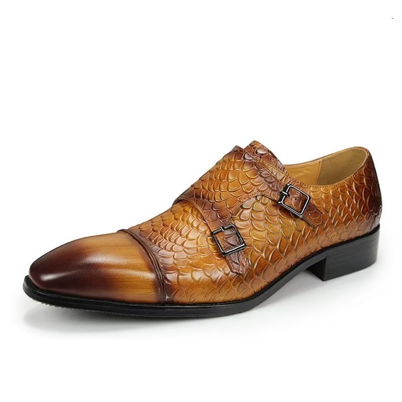 Formele Herenschoenen Elegante Leren Brogue Trouwschoenen Op Maat - Bruin