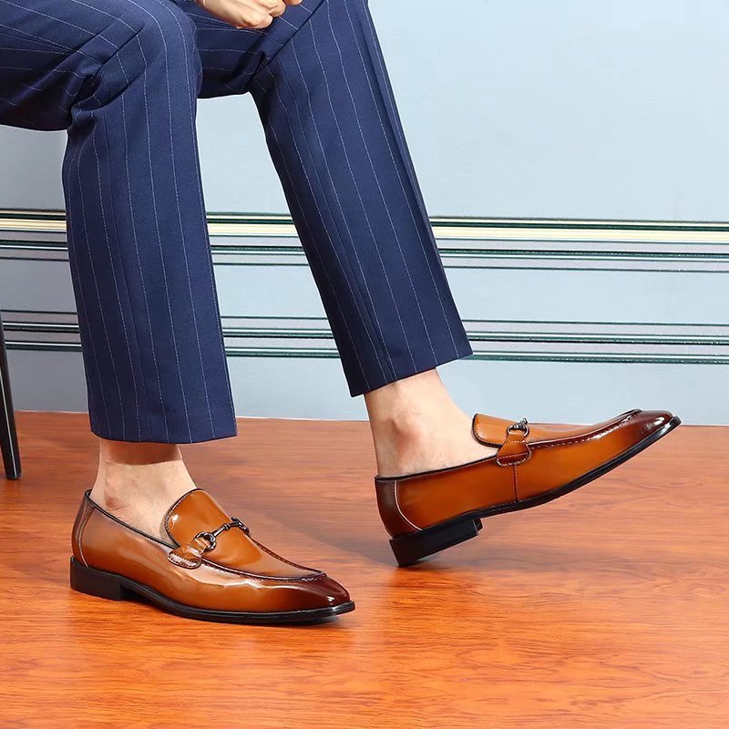 Formele Herenschoenen Elegante Leren Instapschoenen - Koffie