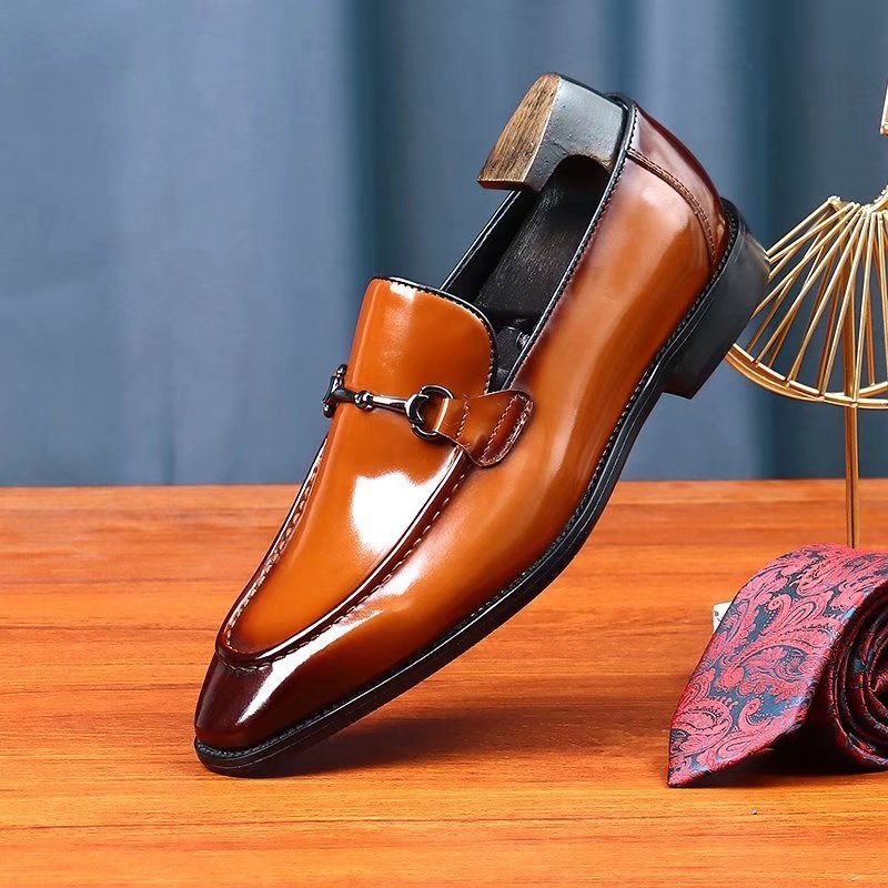 Formele Herenschoenen Elegante Leren Instapschoenen - Koffie