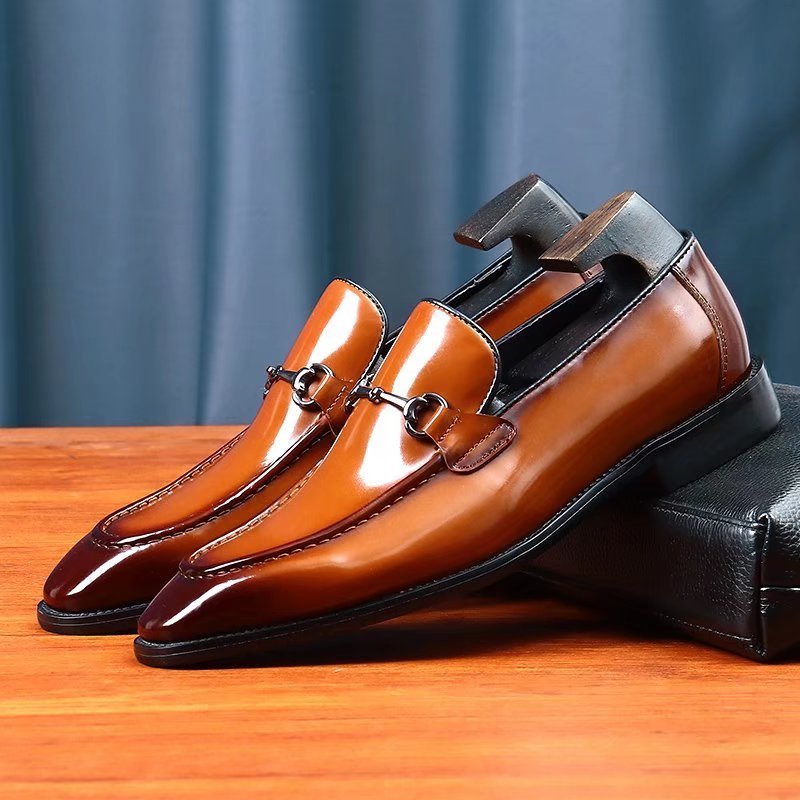 Formele Herenschoenen Elegante Leren Instapschoenen - Koffie