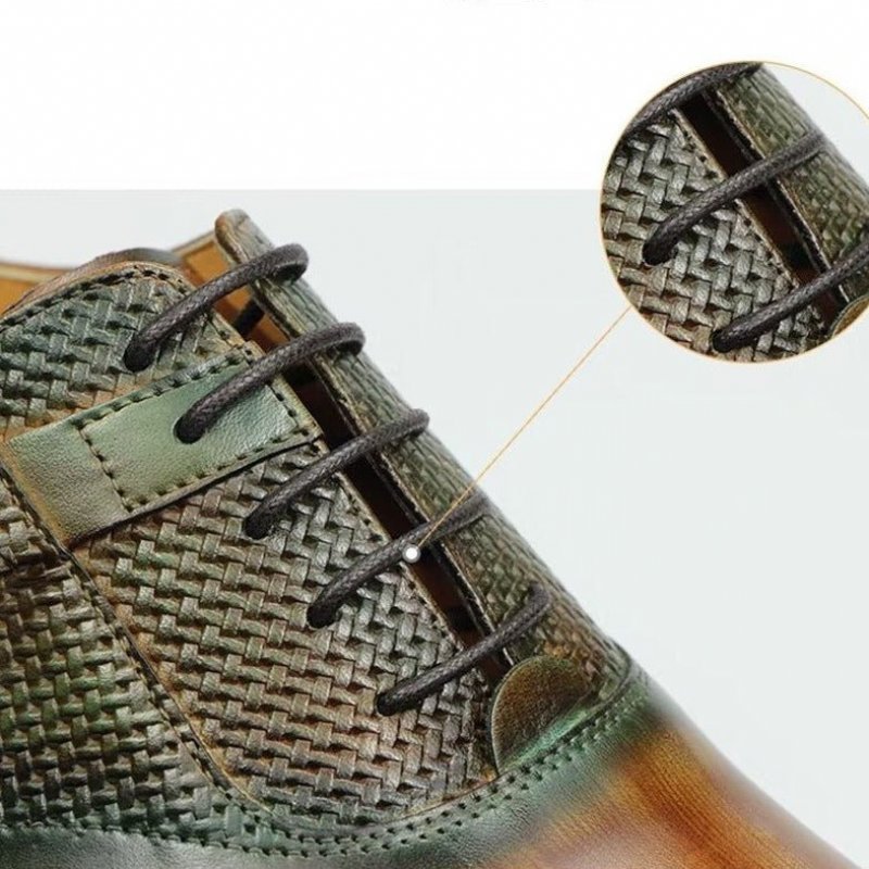 Formele Herenschoenen Elegante Op Maat Gemaakte Brogue Lederen Trouwschoenen - Groen