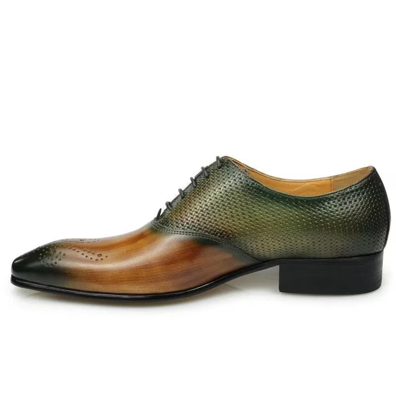 Formele Herenschoenen Elegante Op Maat Gemaakte Brogue Lederen Trouwschoenen - Groen