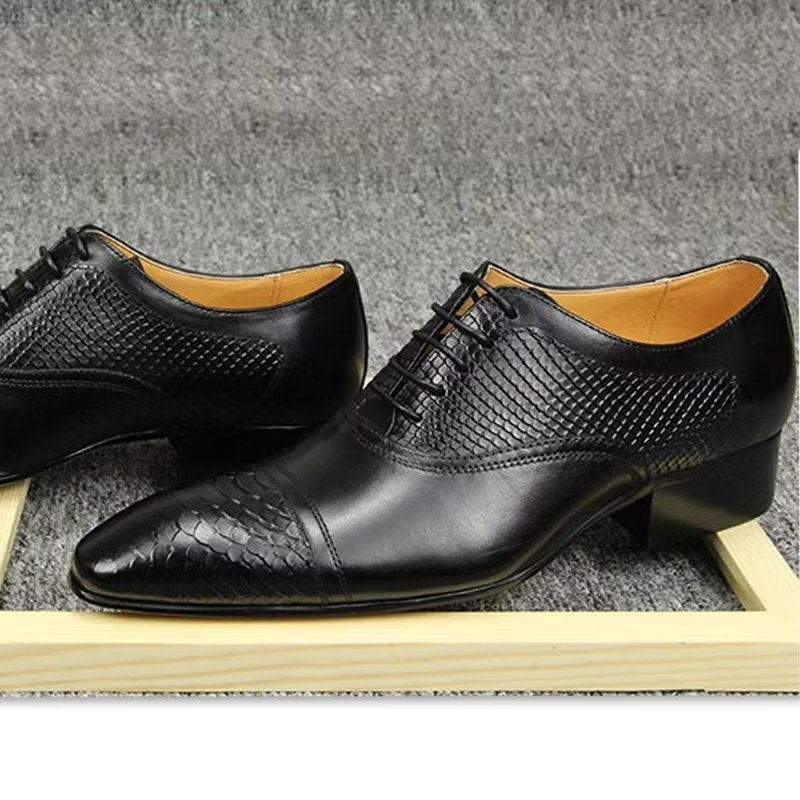 Formele Herenschoenen Elegante Op Maat Gemaakte Trouwschoenen Brogueleer Met Veters - Zwart