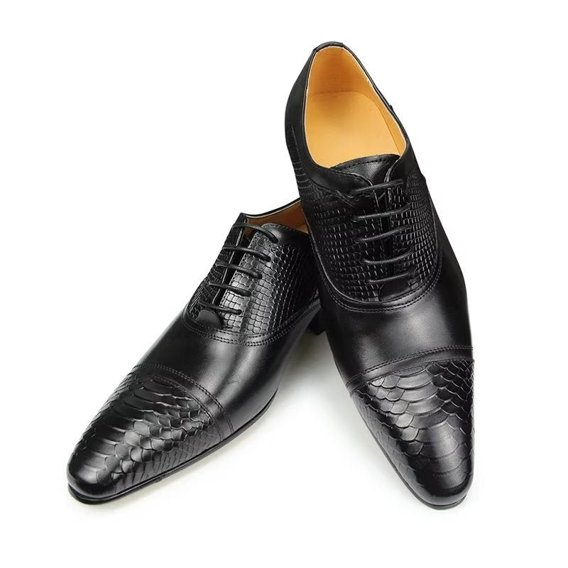 Formele Herenschoenen Elegante Op Maat Gemaakte Trouwschoenen Brogueleer Met Veters - Zwart