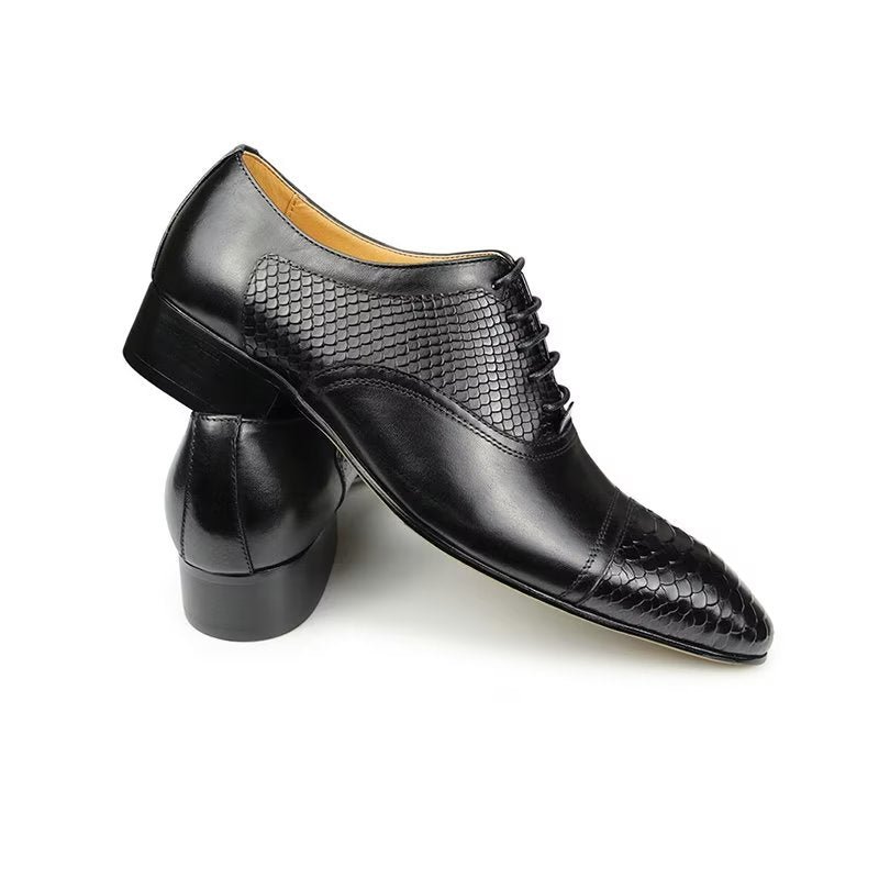 Formele Herenschoenen Elegante Op Maat Gemaakte Trouwschoenen Brogueleer Met Veters - Zwart