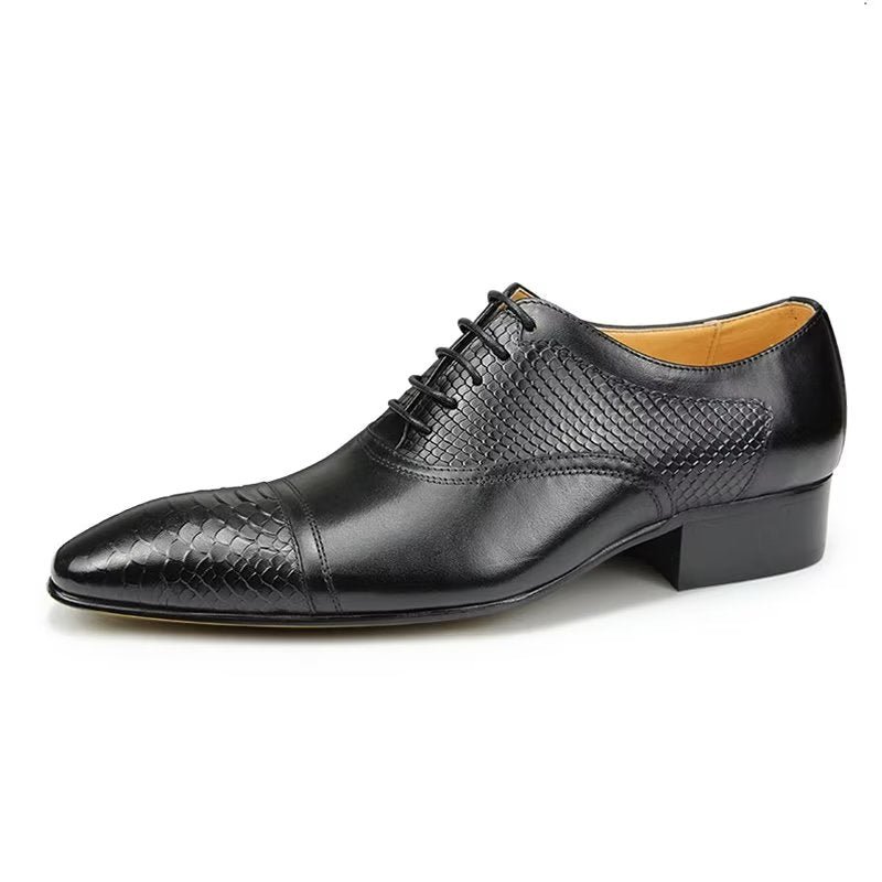 Formele Herenschoenen Elegante Op Maat Gemaakte Trouwschoenen Brogueleer Met Veters - Zwart