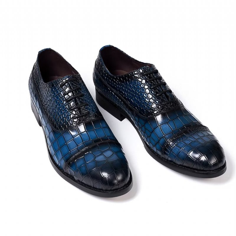 Formele Herenschoenen Elegante Urbane Lederen Kledingschoenen - Blauw