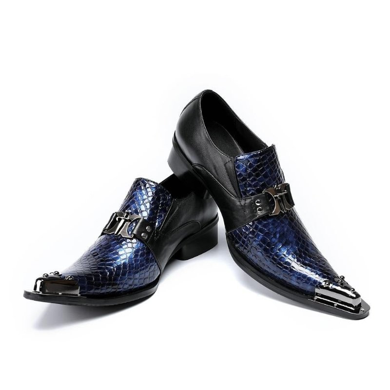 Formele Herenschoenen Eleganza Oxfords Met Puntige Neus - Blauw